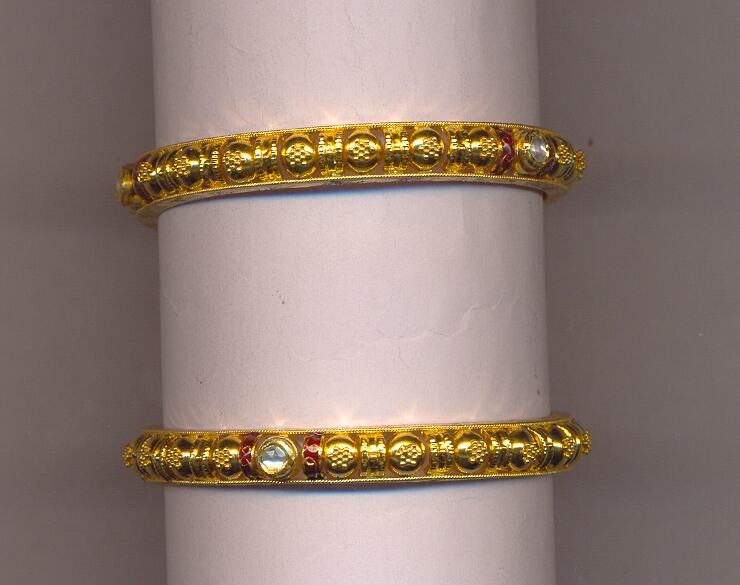GOLD BANGLE KUNDAN FANCY