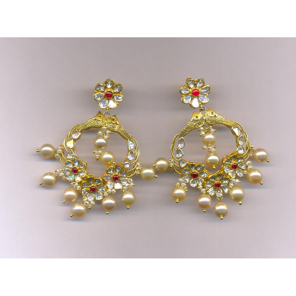 DIAMOND EARRING POLKI