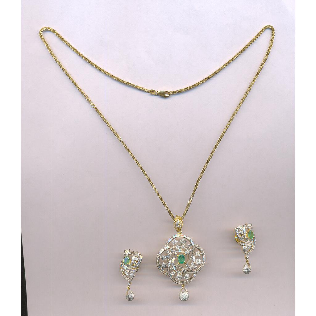 DIAMOND HALF SET PENDENT FANCY