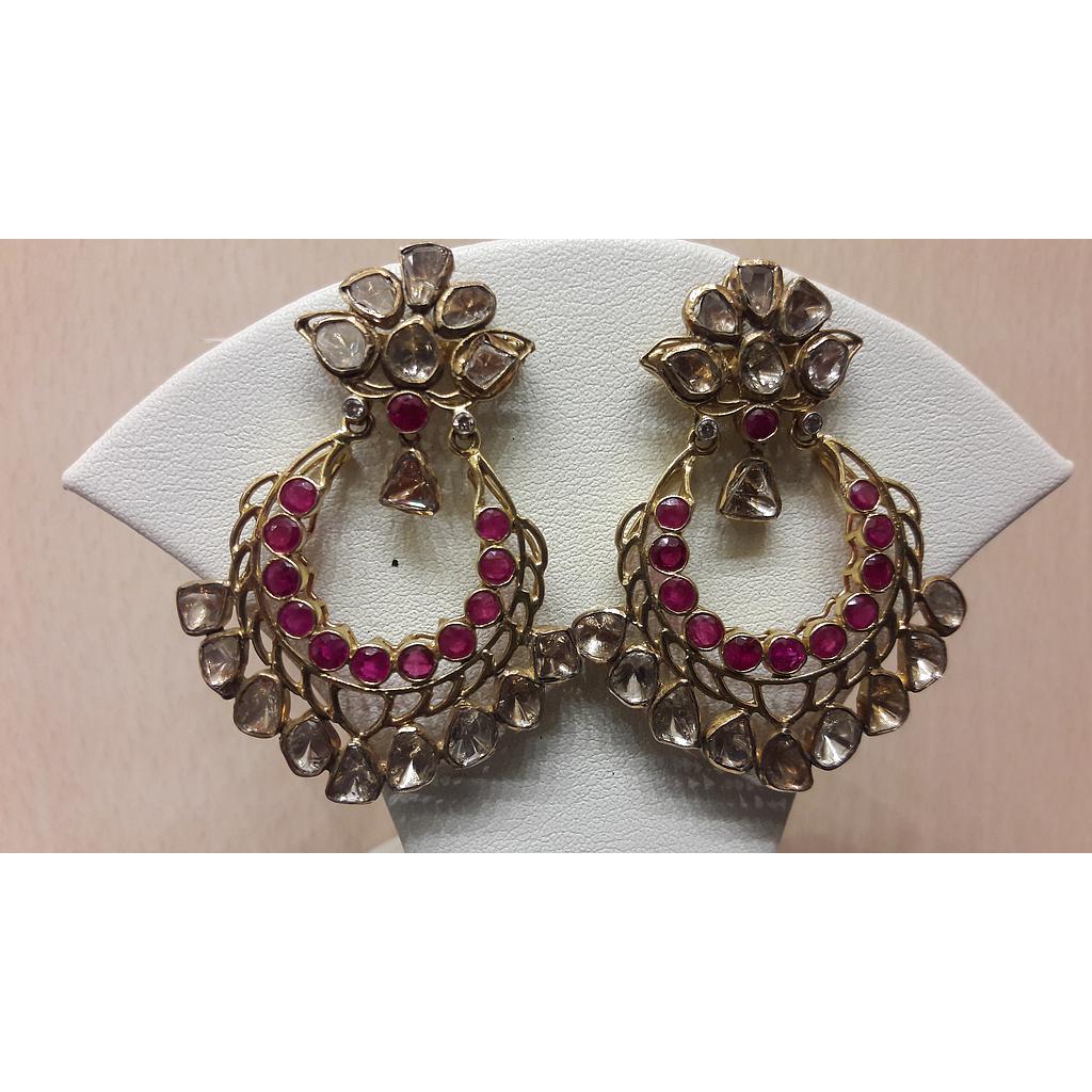 DIAMOND EARRING POLKI