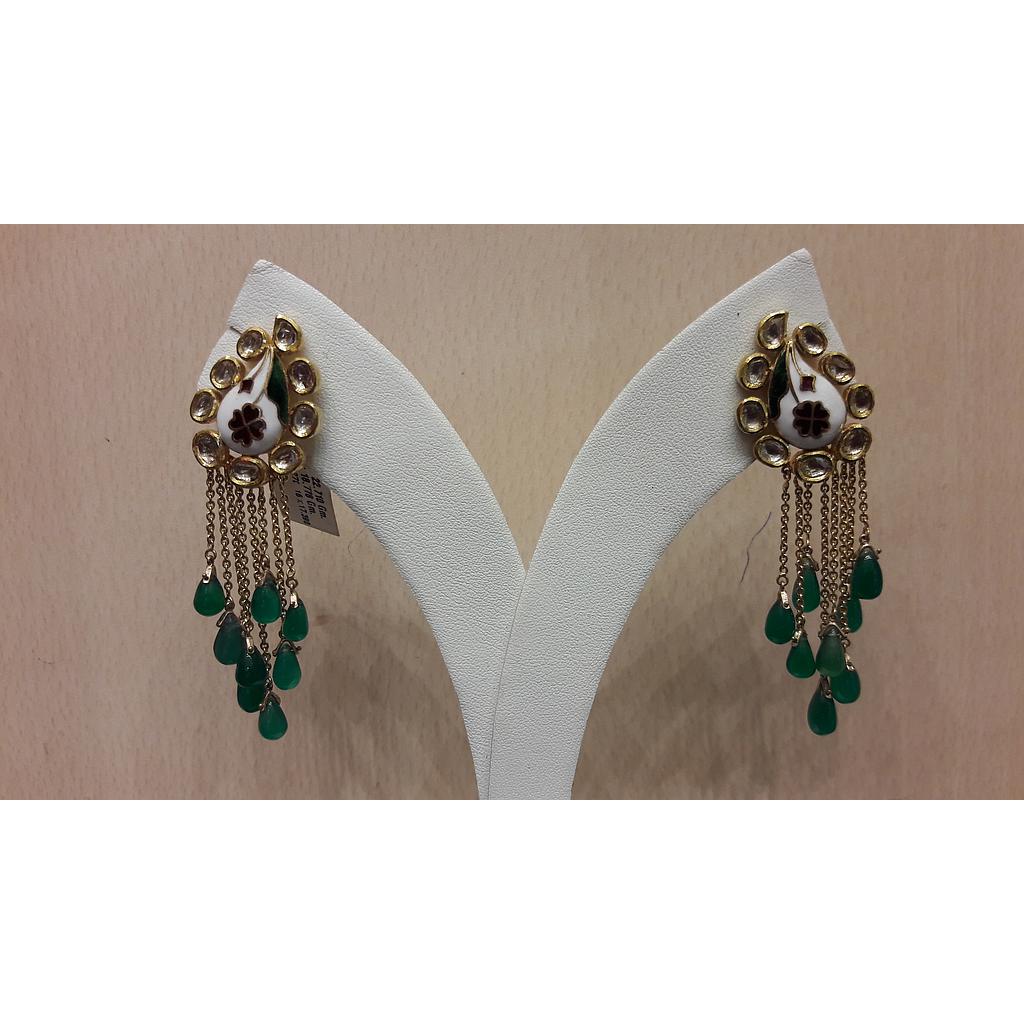 DIAMOND EARRING POLKI