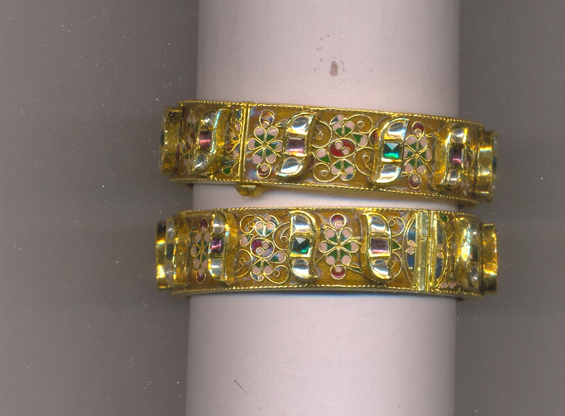 GOLD BANGLE KUNDAN FANCY