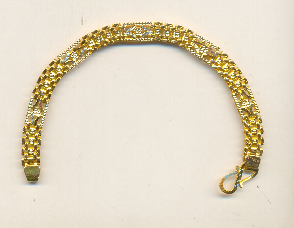 GOLD BRACELET GENTS PLAIN FANCY