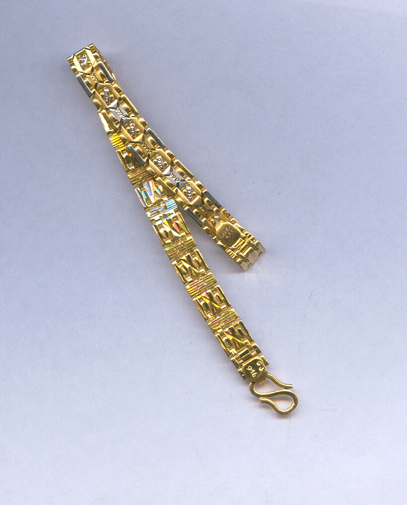 GOLD BRACELET GENTS PLAIN FANCY