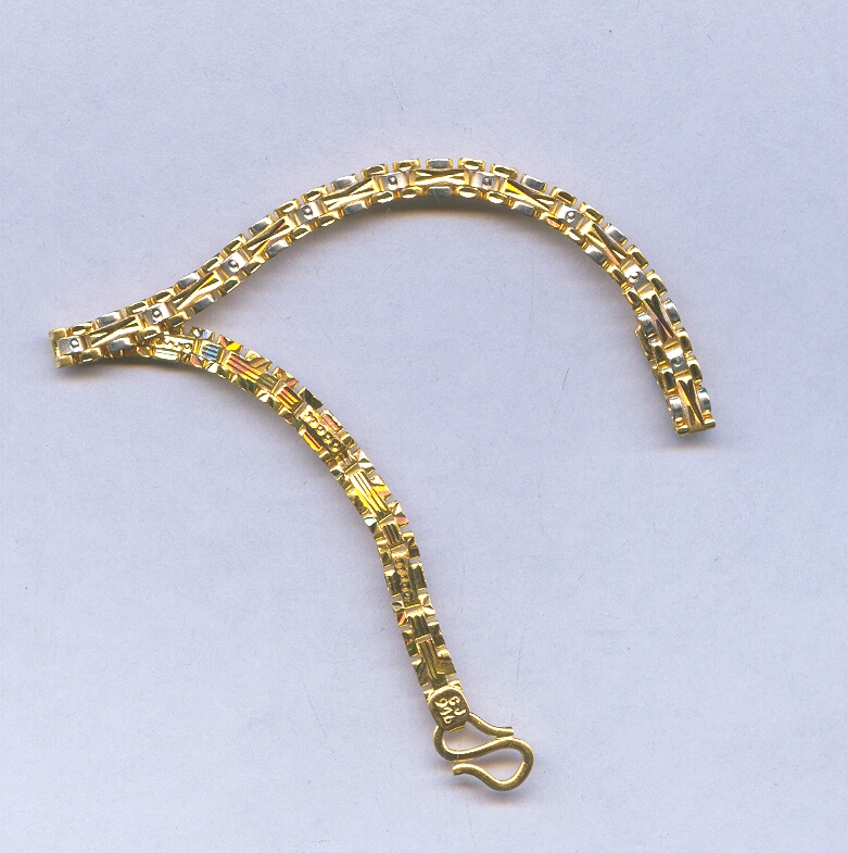 GOLD BRACELET GENTS PLAIN FANCY