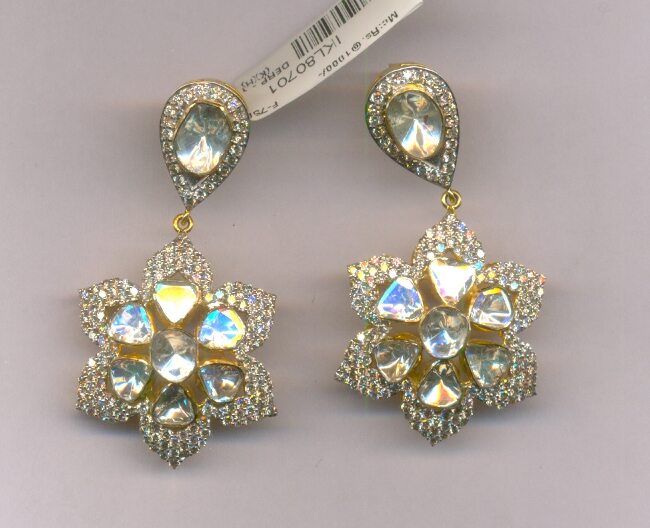 DIAMOND EARRING POLKI