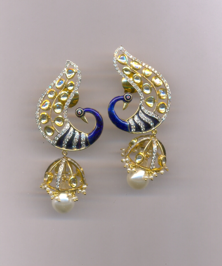 DIAMOND EARRING POLKI