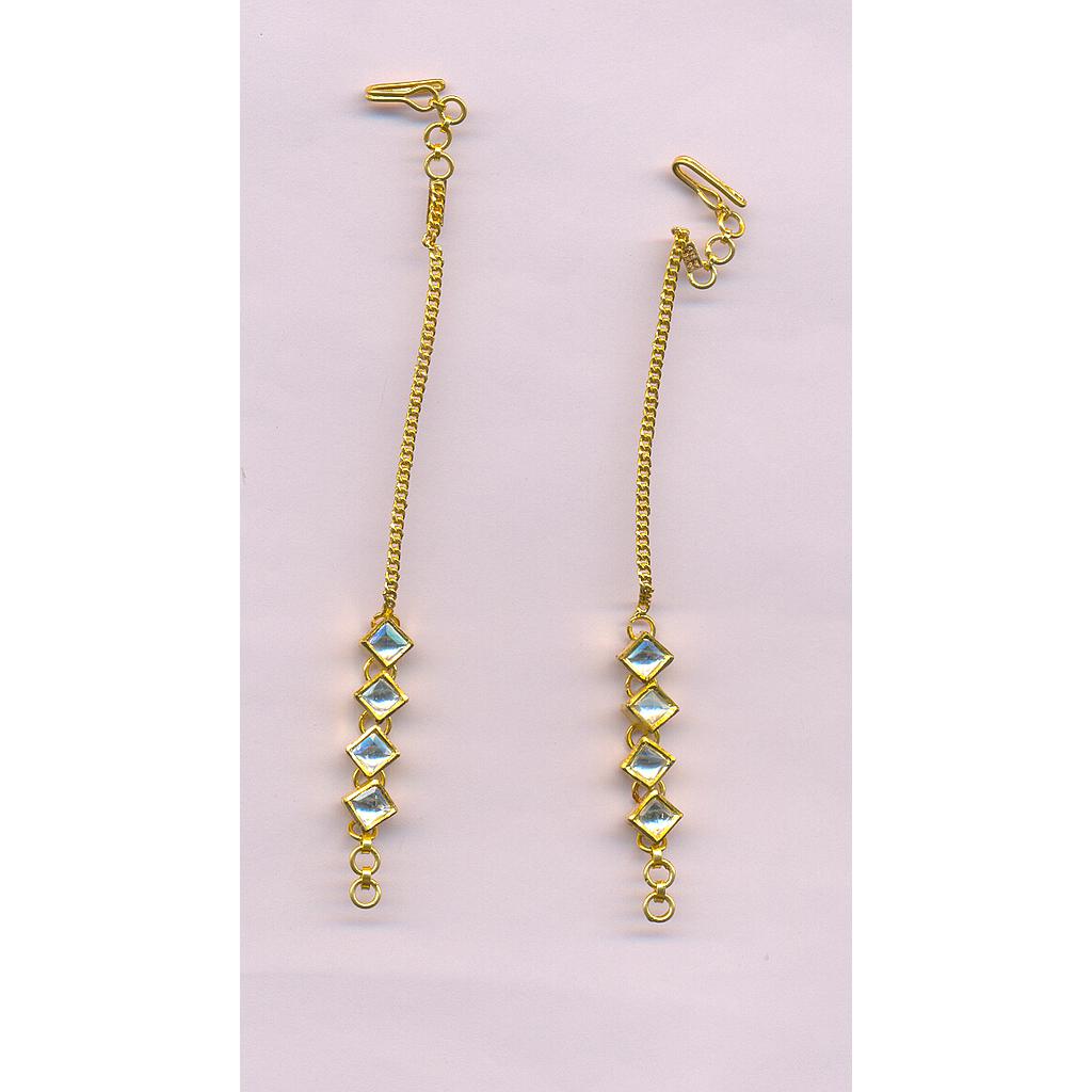 GOLD EARCHAIN KUNDAN