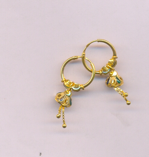 GOLD EARRING PLAIN FANCY