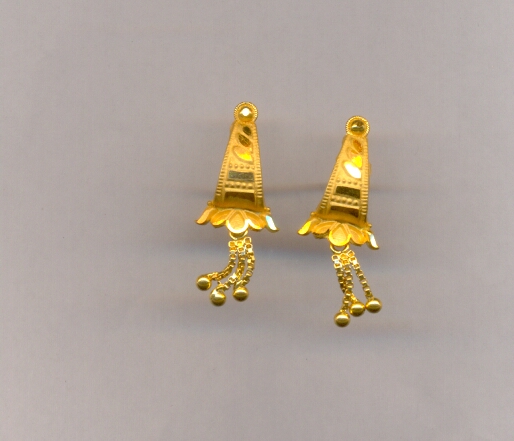 GOLD EARRING PLAIN FANCY