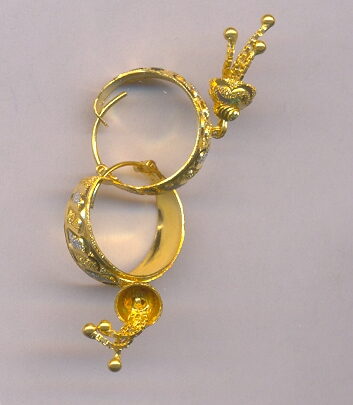 GOLD EARRING PLAIN FANCY