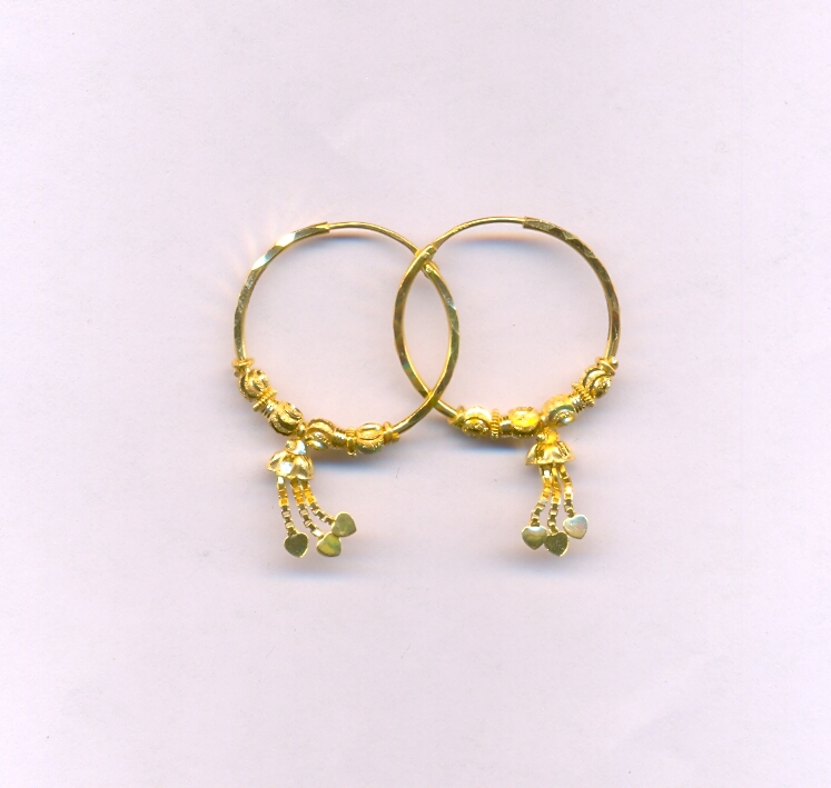 GOLD EARRING PLAIN FANCY
