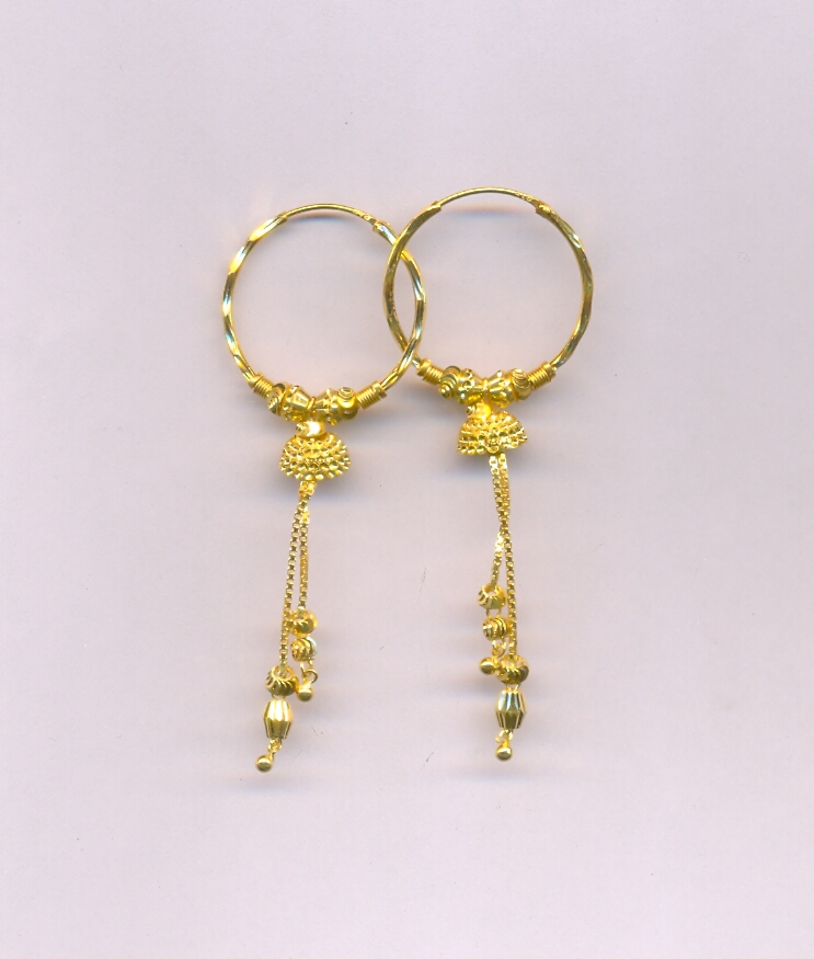 GOLD EARRING PLAIN FANCY