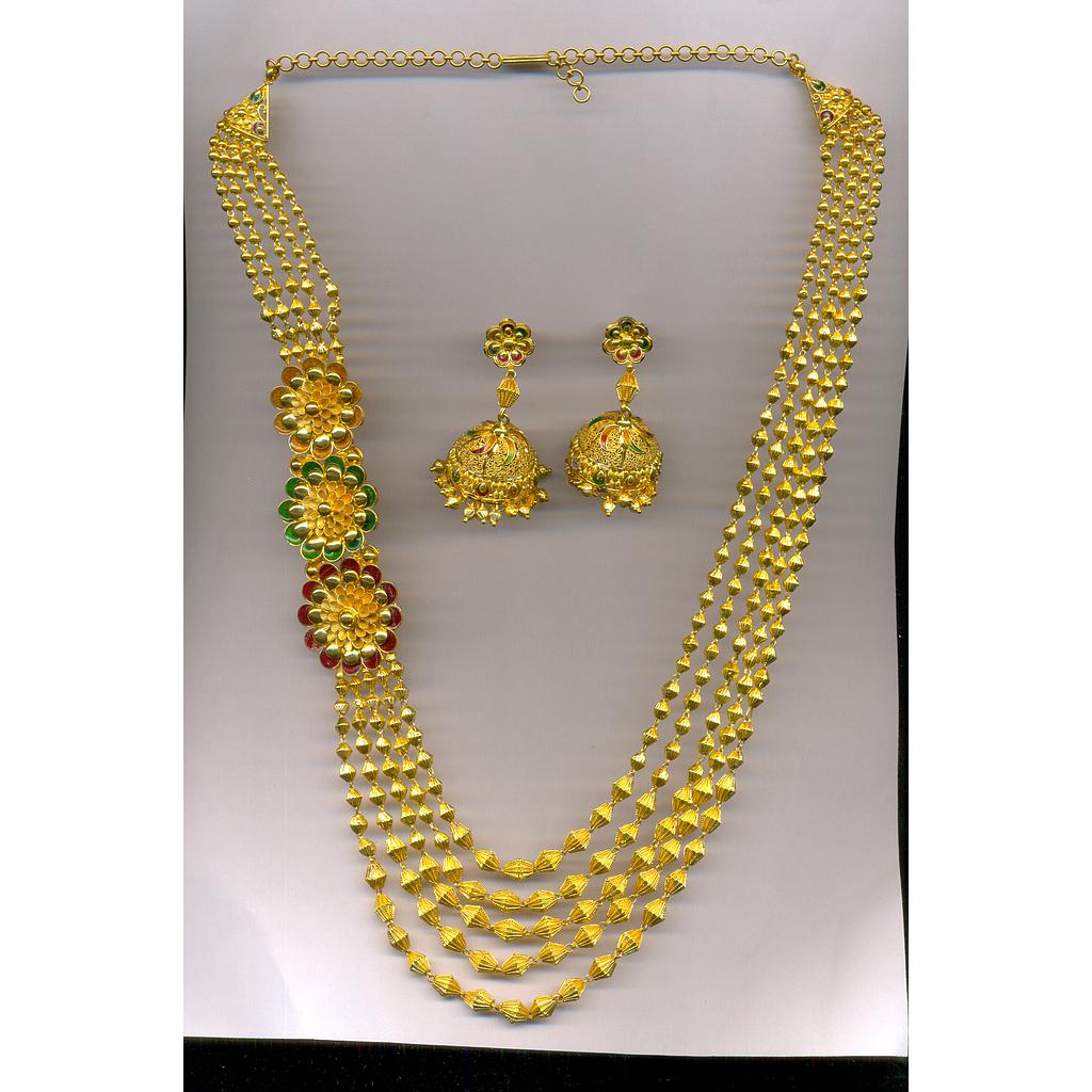 GOLD HALF SET LONG DESIGNER FANCY