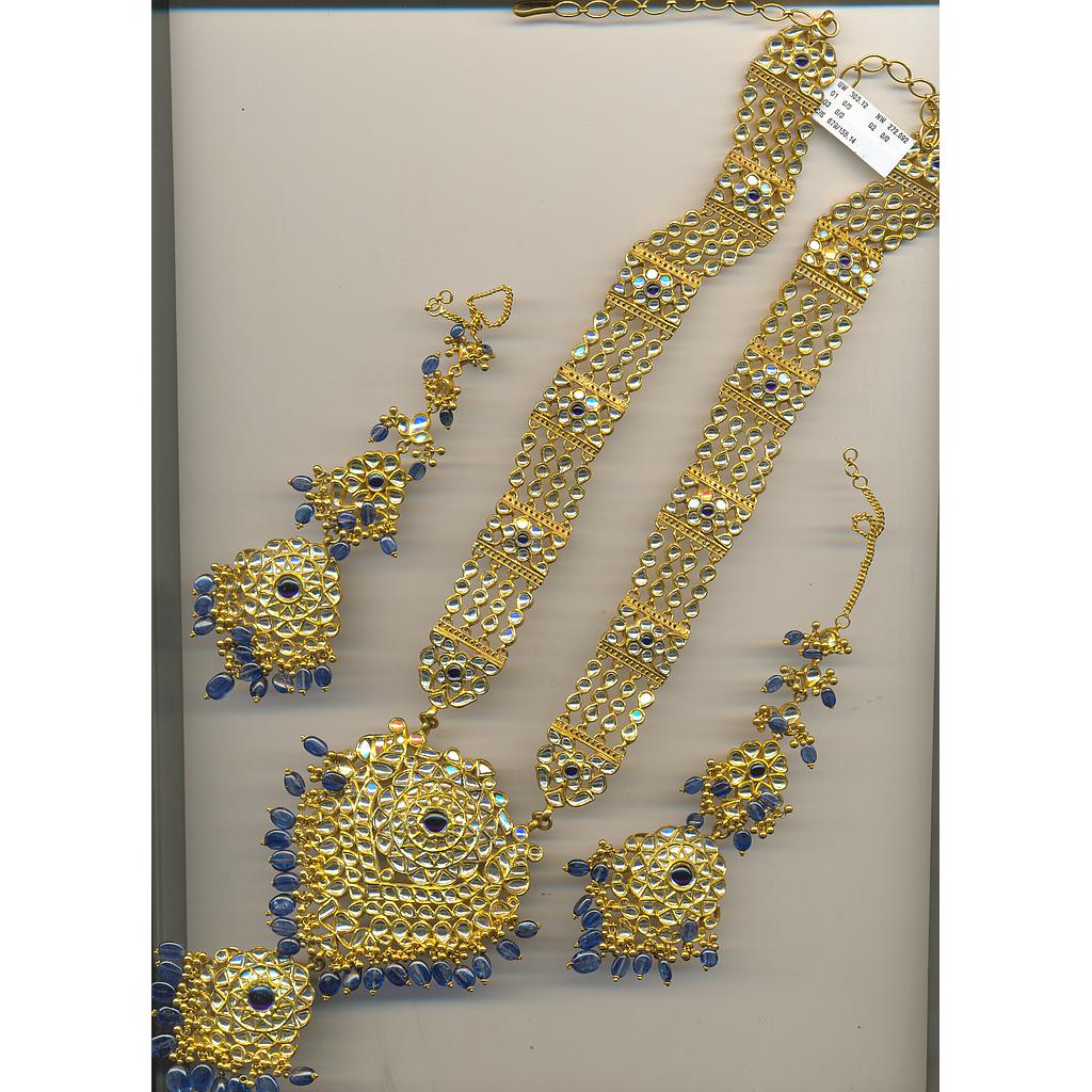 GOLD HALF SET LONG KUNDAN FANCY