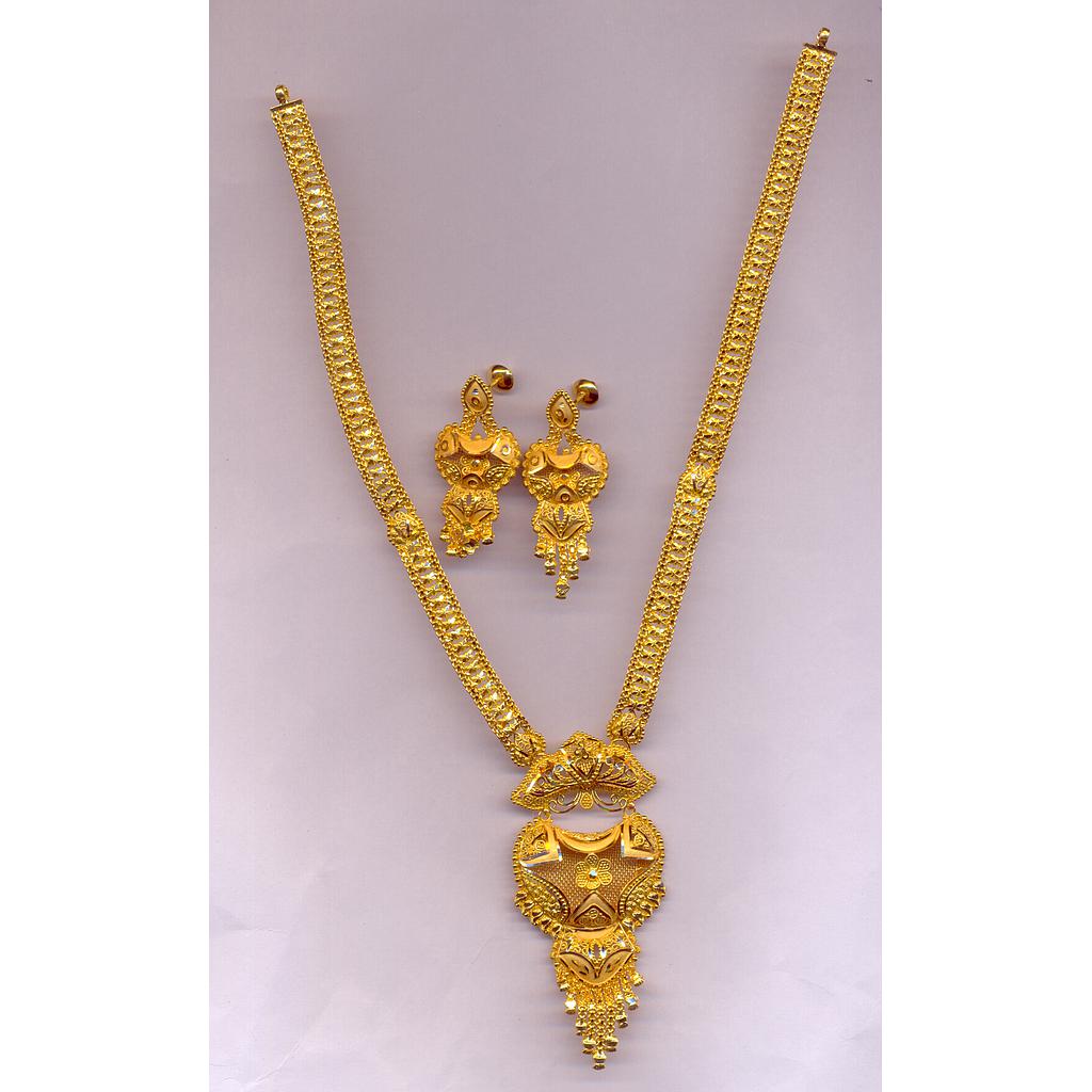 GOLD HALF SET LONG PLAIN FANCY