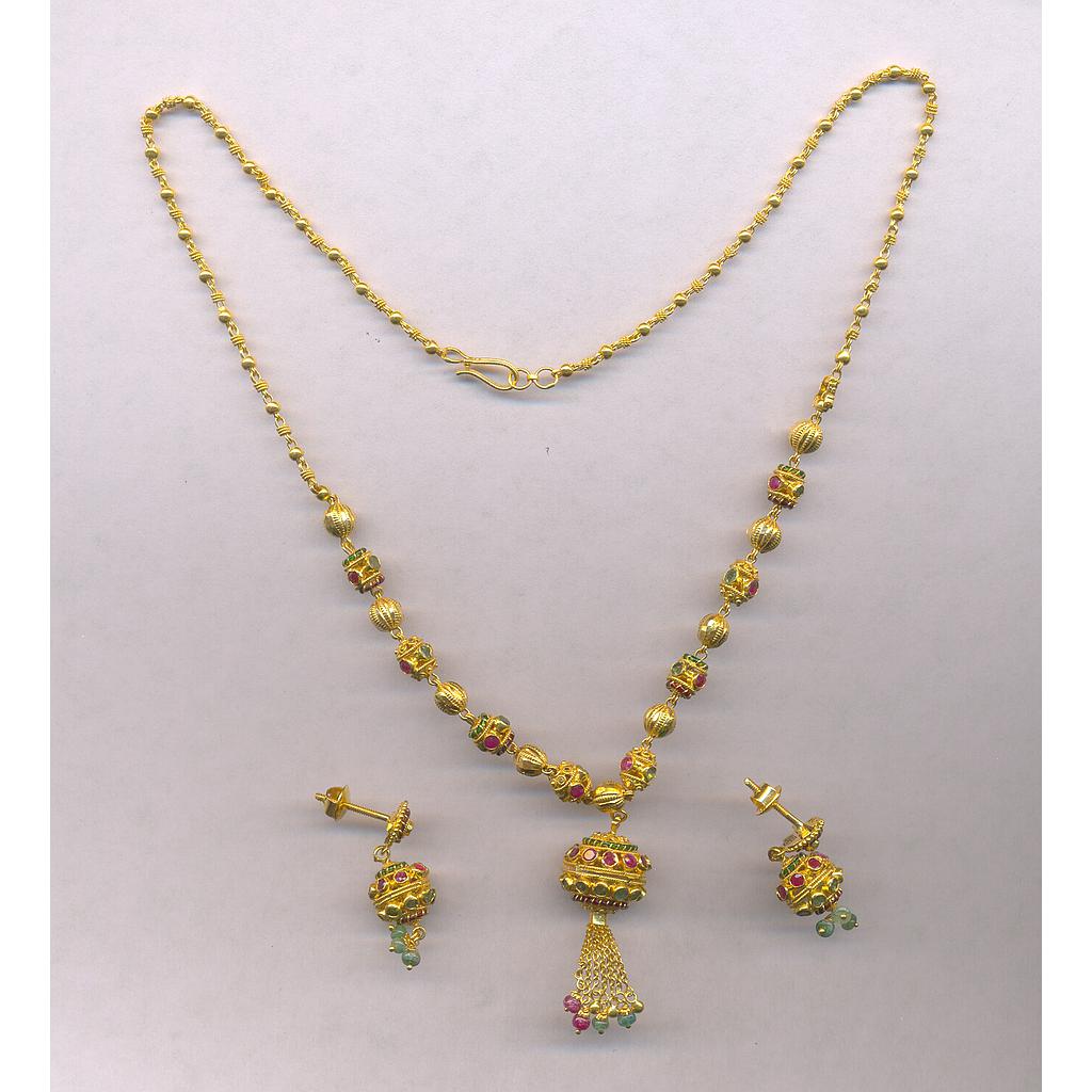 GOLD HALF SET LONG PLAIN FANCY