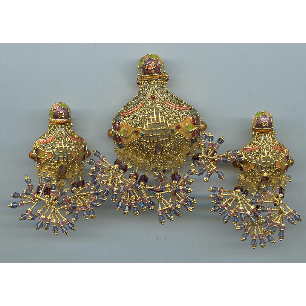 GOLD HALF SET PENDENT ANTIQUE EXCLUSIVE