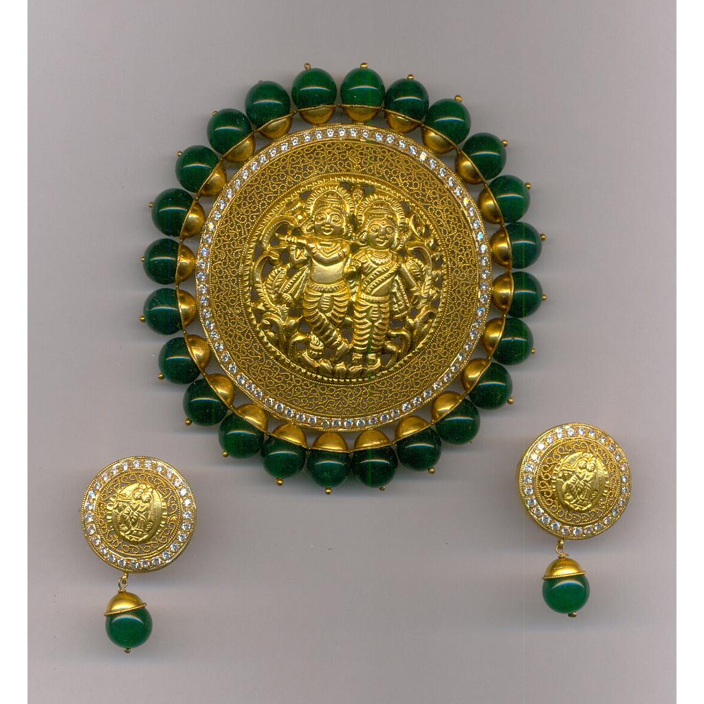 GOLD HALF SET PENDENT ANTIQUE EXCLUSIVE