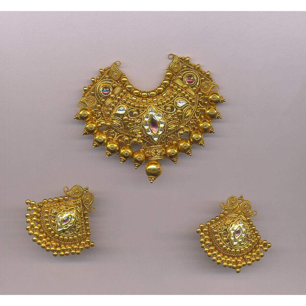 GOLD HALF SET PENDENT ANTIQUE FANCY