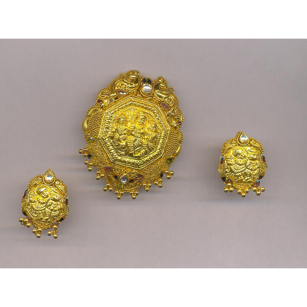 GOLD HALF SET PENDENT ANTIQUE FANCY