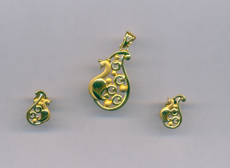 GOLD HALF SET PENDENT CASTING EXCLUSIVE