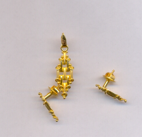 GOLD HALF SET PENDENT CASTING EXCLUSIVE