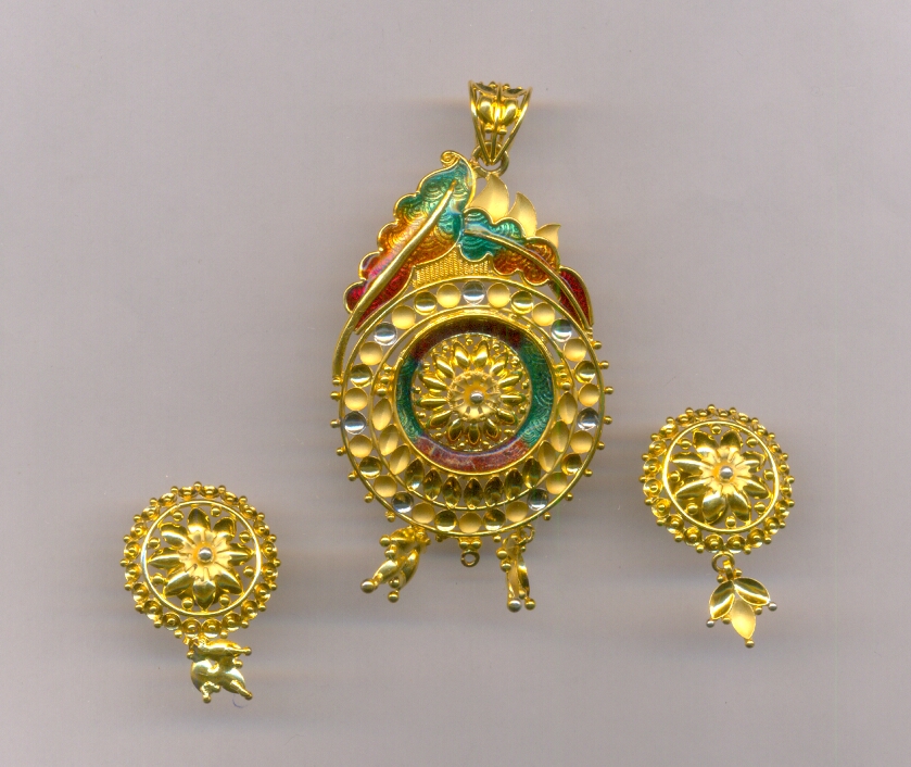 GOLD HALF SET PENDENT CASTING EXCLUSIVE