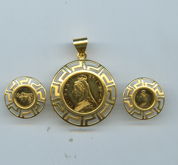 GOLD HALF SET PENDENT CASTING EXCLUSIVE