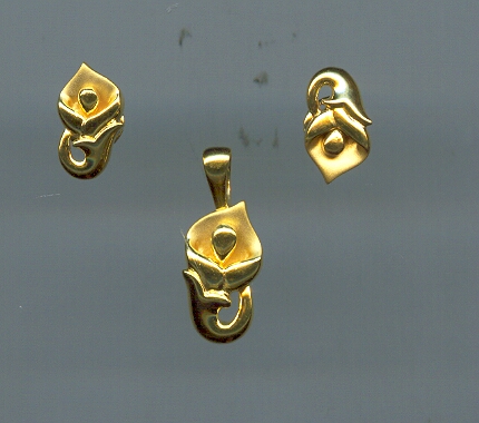 GOLD HALF SET PENDENT CASTING EXCLUSIVE