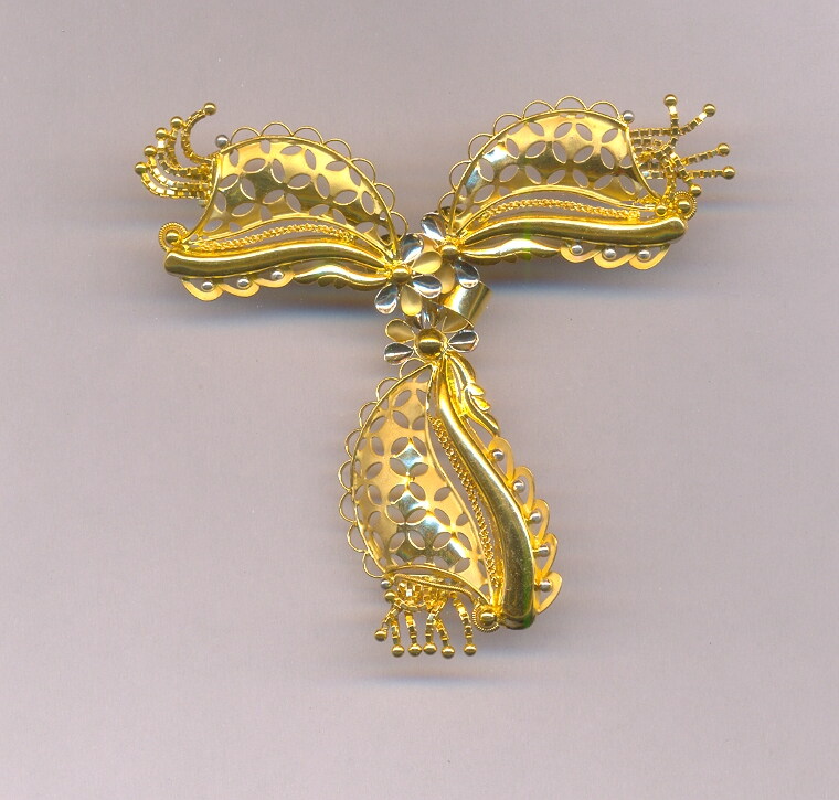 GOLD HALF SET PENDENT CASTING FANCY