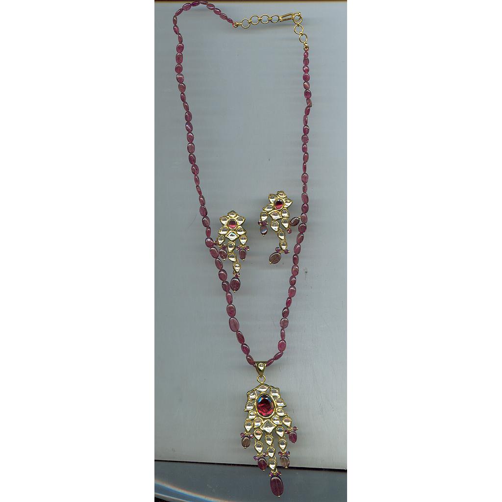 GOLD HALF SET PENDENT KUNDAN EXCLUSIVE