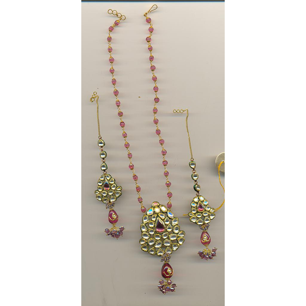 GOLD HALF SET PENDENT KUNDAN GENERAL