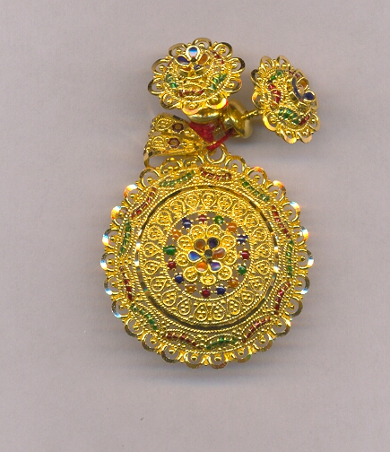 GOLD HALF SET PENDENT PLAIN EXCLUSIVE