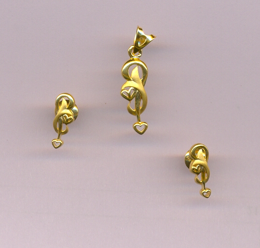 GOLD HALF SET PENDENT PLAIN EXCLUSIVE