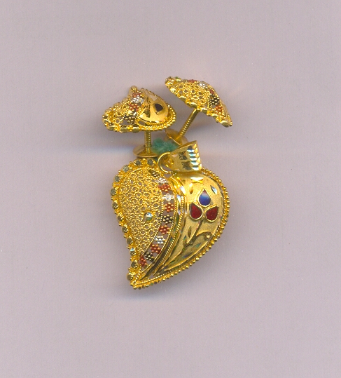 GOLD HALF SET PENDENT PLAIN FANCY