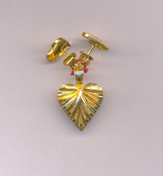 GOLD HALF SET PENDENT PLAIN FANCY