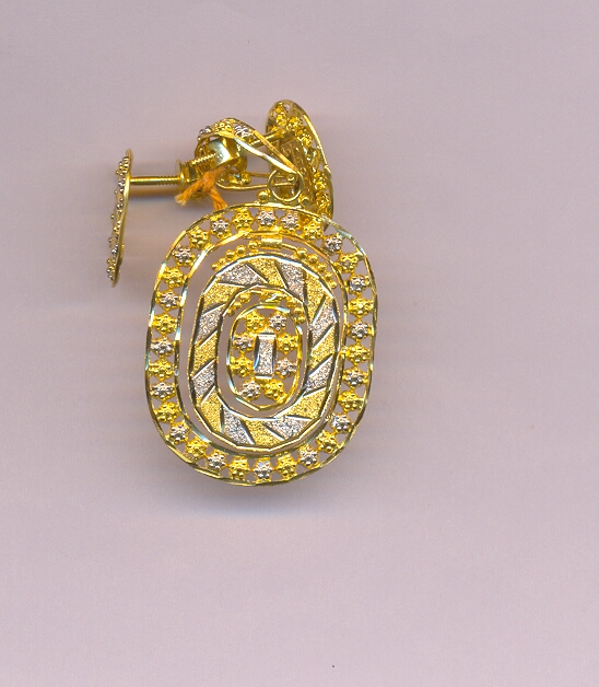 GOLD HALF SET PENDENT PLAIN FANCY