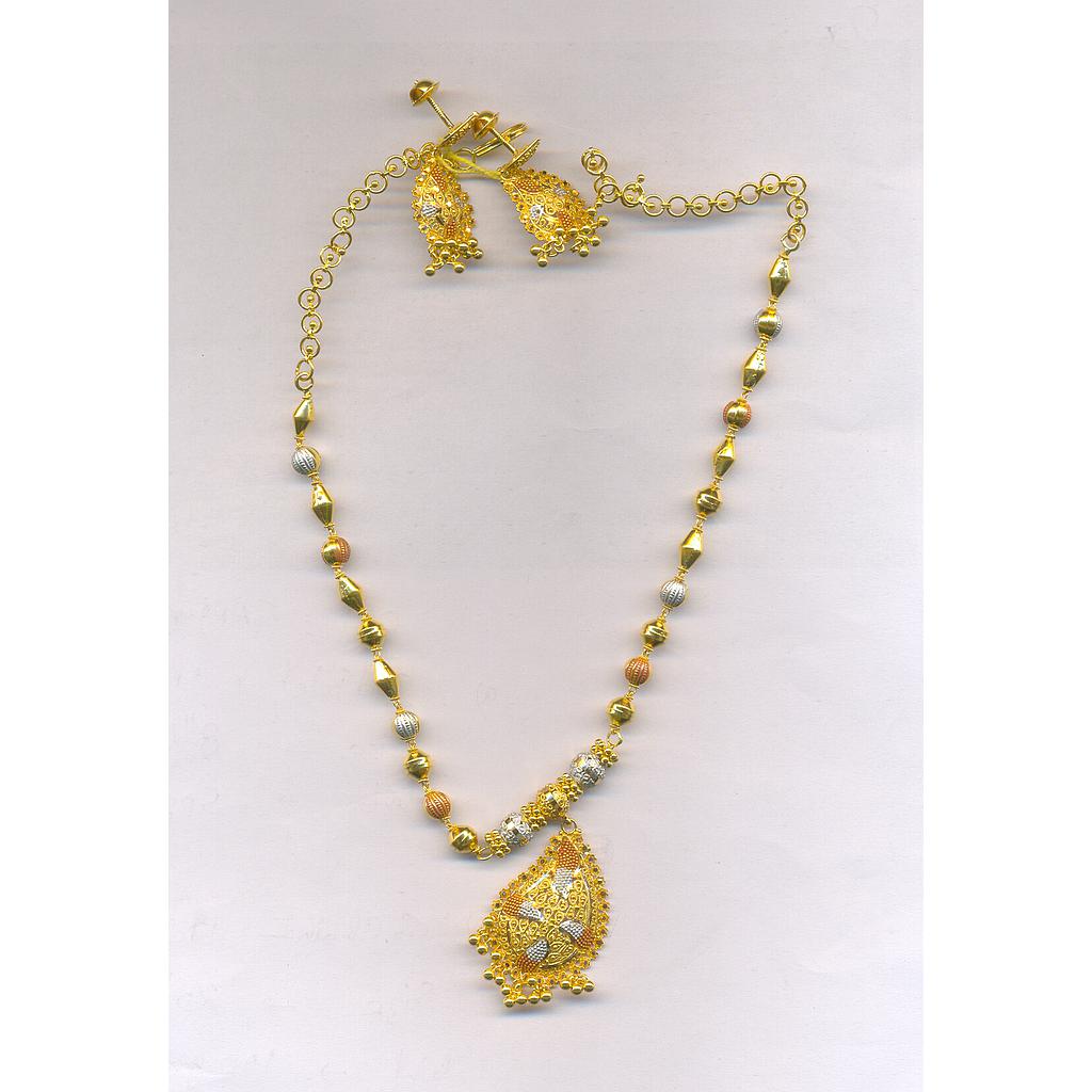 GOLD HALF SET PENDENT PLAIN FANCY