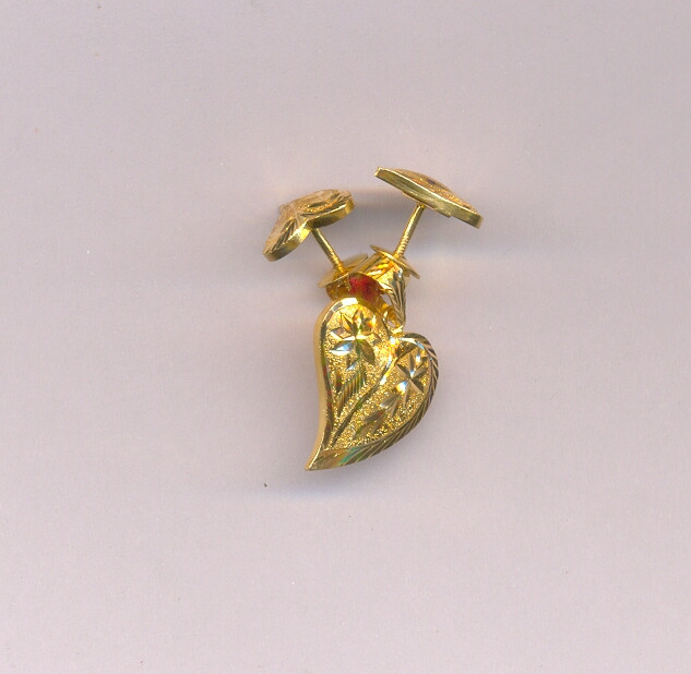 GOLD HALF SET PENDENT PLAIN FANCY