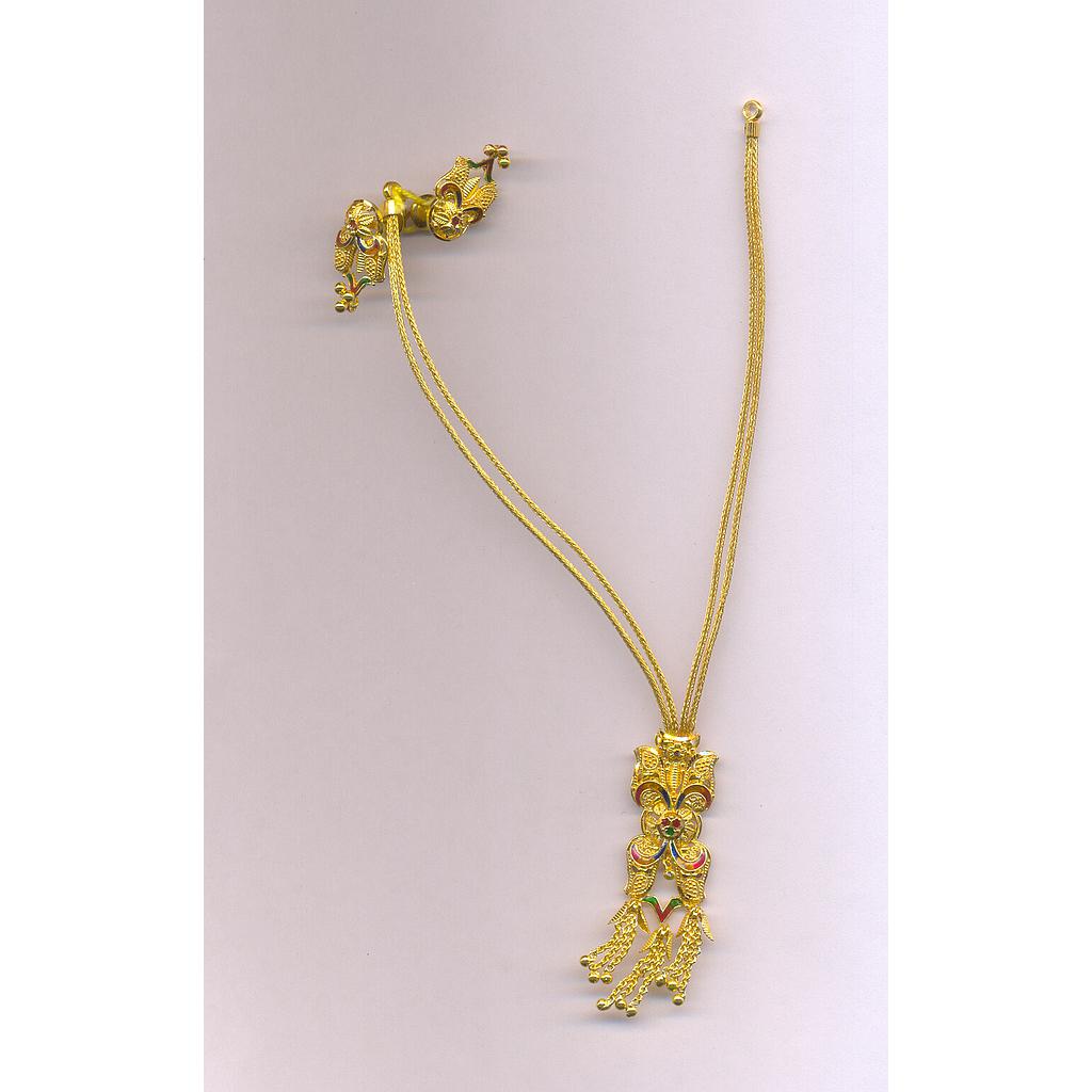 GOLD HALF SET PENDENT PLAIN FANCY