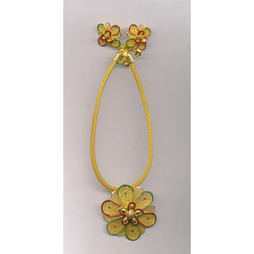 GOLD HALF SET PENDENT PLAIN FANCY