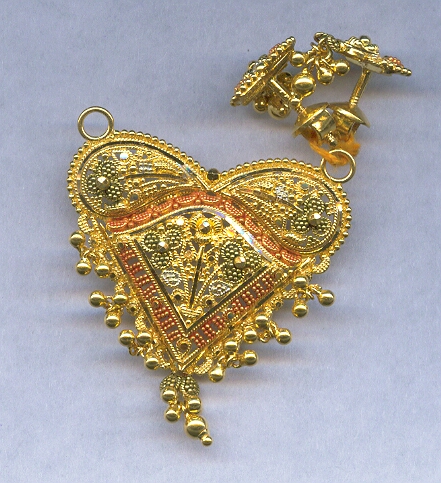 GOLD HALF SET PENDENT PLAIN FANCY