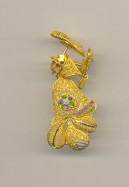 GOLD HALF SET PENDENT PLAIN FANCY