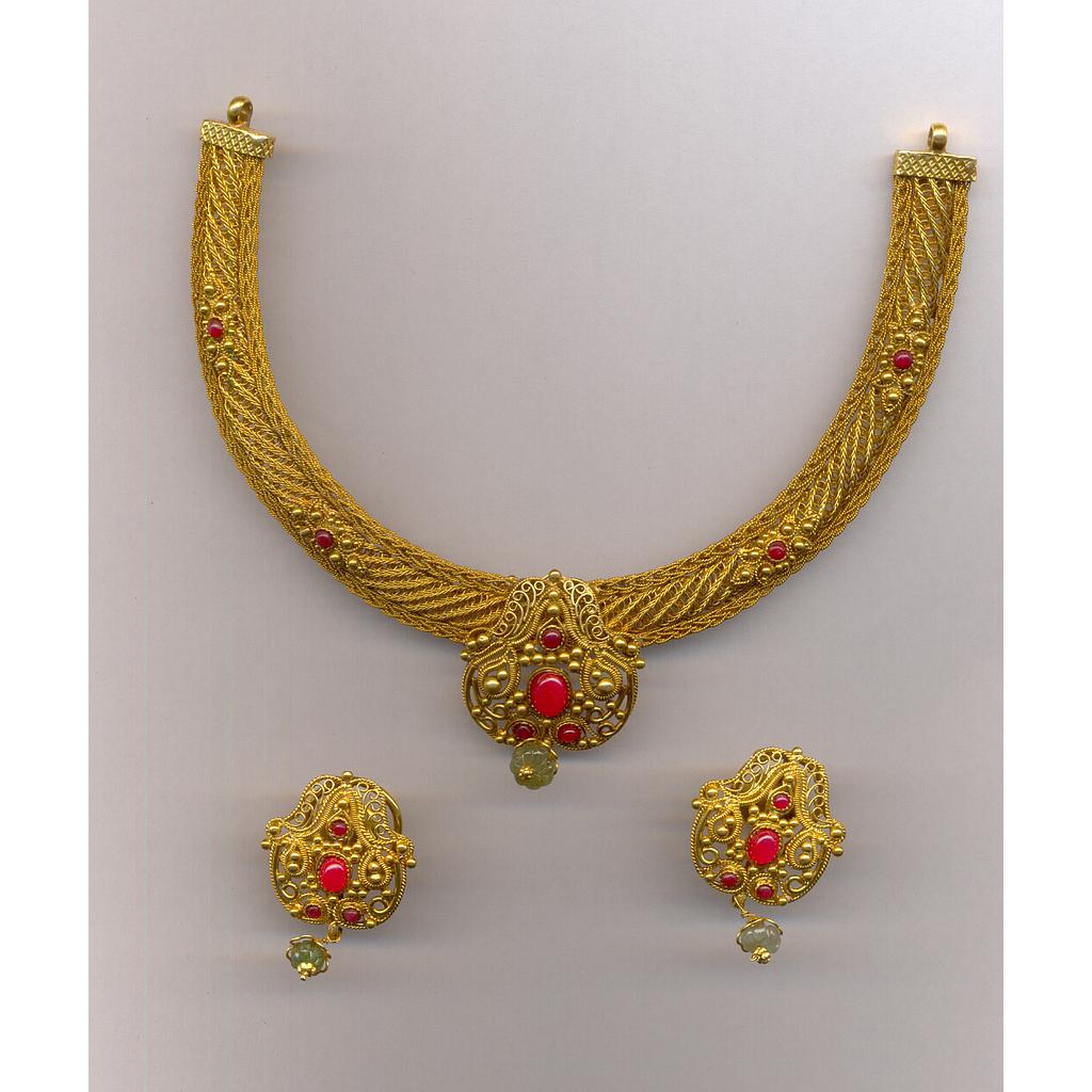 GOLD HALF SET ROUND ANTIQUE FANCY