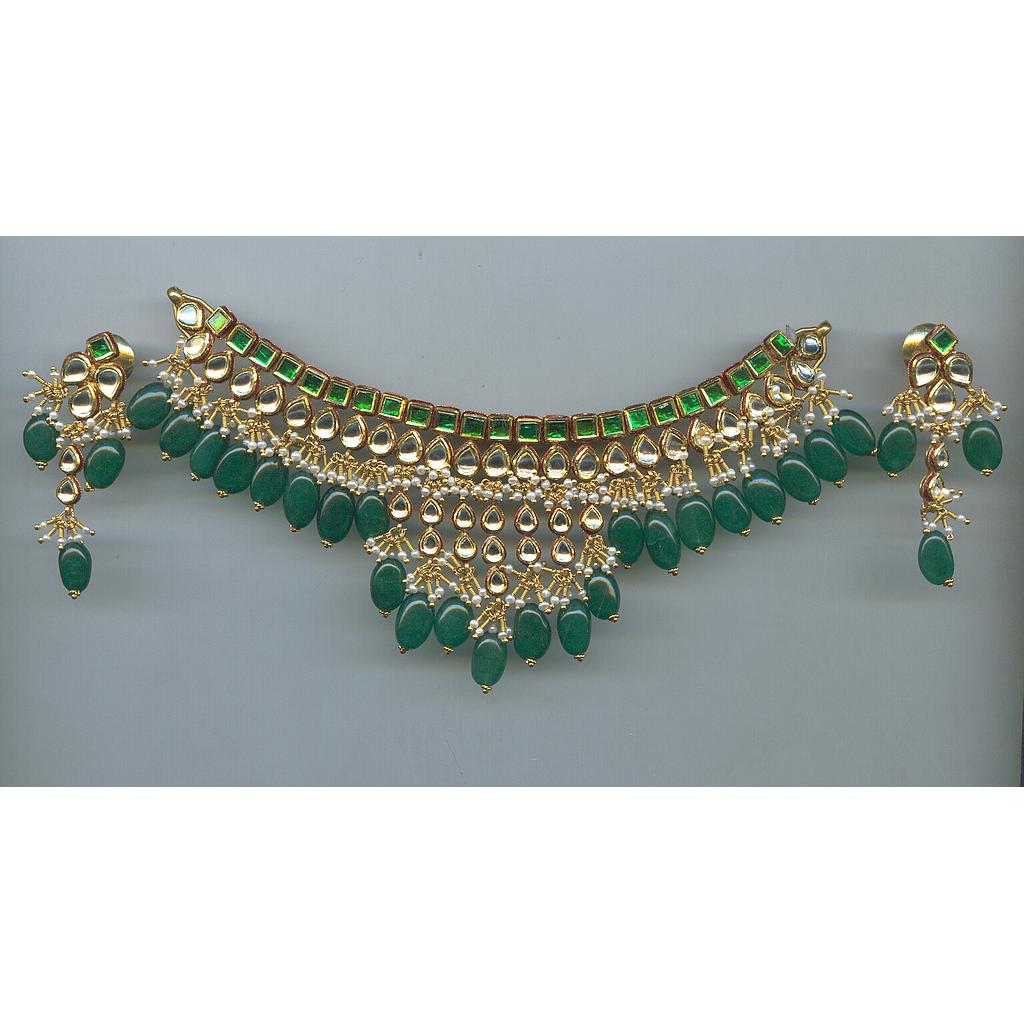 GOLD SET ROUND KUNDAN