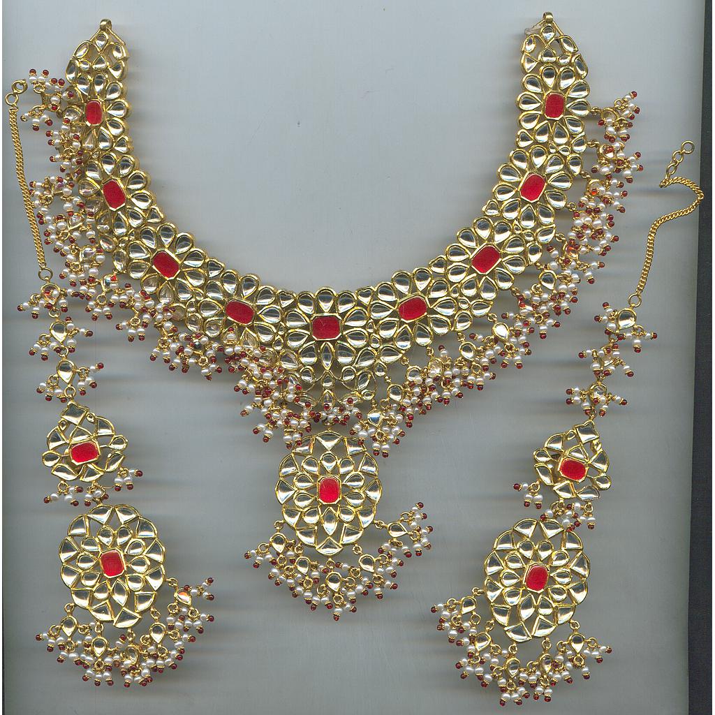 GOLD HALF SET ROUND KUNDAN EXCLUSIVE