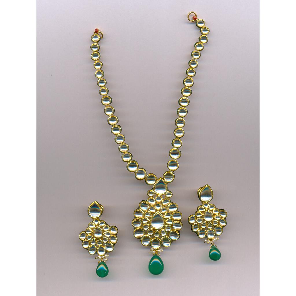 GOLD HALF SET ROUND KUNDAN EXCLUSIVE