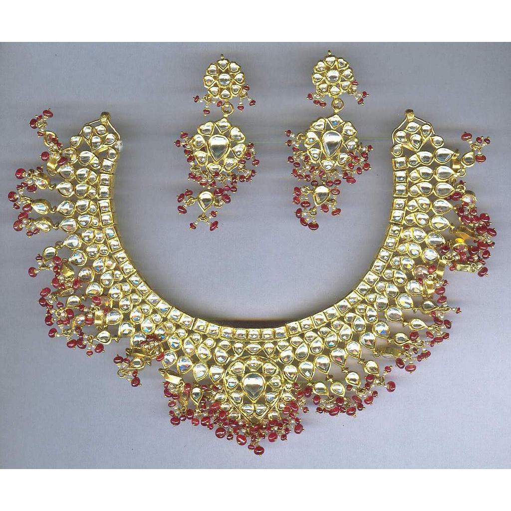 GOLD HALF SET ROUND KUNDAN EXCLUSIVE