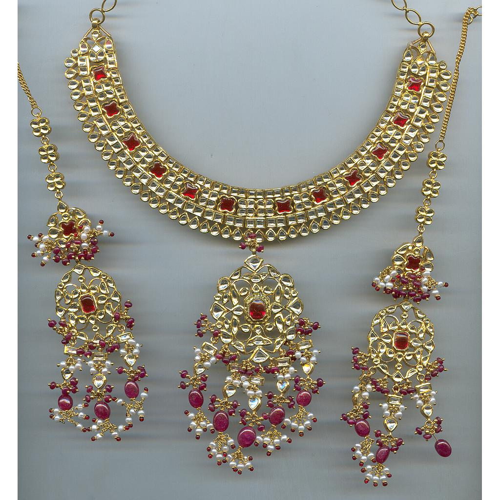 GOLD HALF SET ROUND KUNDAN EXCLUSIVE